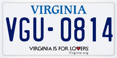 VA license plate VGU0814