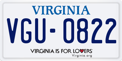 VA license plate VGU0822