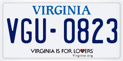 VA license plate VGU0823