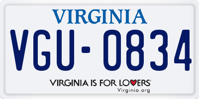 VA license plate VGU0834
