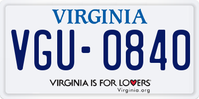 VA license plate VGU0840
