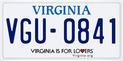VA license plate VGU0841