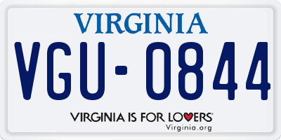 VA license plate VGU0844