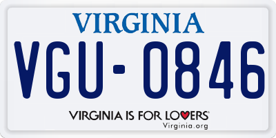 VA license plate VGU0846