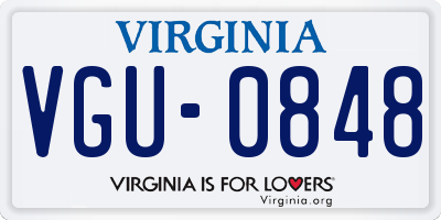 VA license plate VGU0848