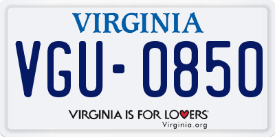 VA license plate VGU0850
