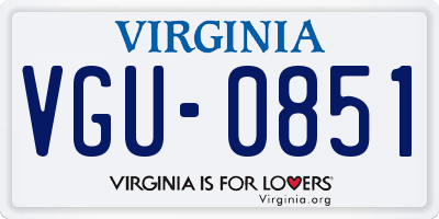 VA license plate VGU0851