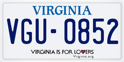 VA license plate VGU0852