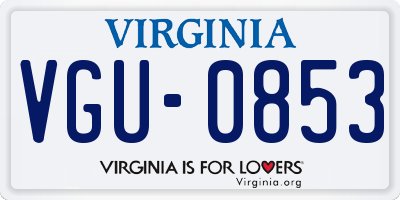 VA license plate VGU0853