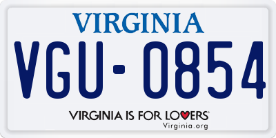 VA license plate VGU0854