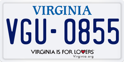 VA license plate VGU0855