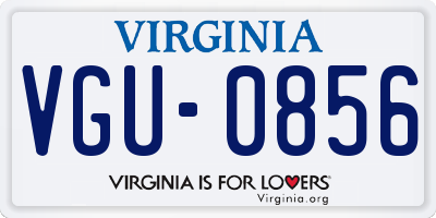 VA license plate VGU0856