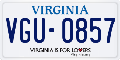 VA license plate VGU0857