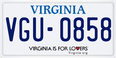 VA license plate VGU0858
