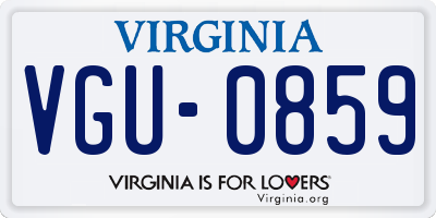VA license plate VGU0859