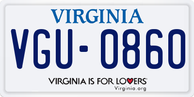 VA license plate VGU0860