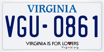 VA license plate VGU0861