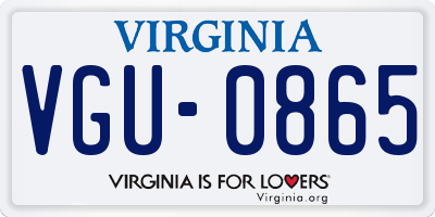 VA license plate VGU0865