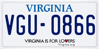 VA license plate VGU0866