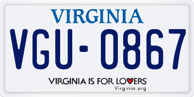 VA license plate VGU0867