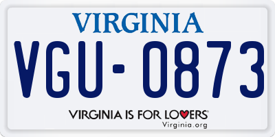 VA license plate VGU0873
