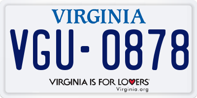 VA license plate VGU0878