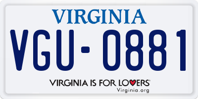 VA license plate VGU0881