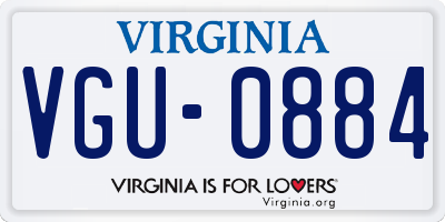 VA license plate VGU0884