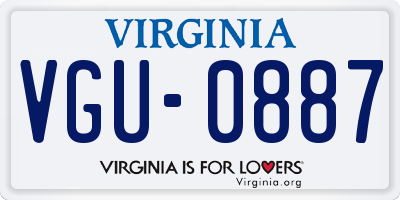 VA license plate VGU0887