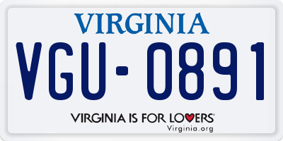 VA license plate VGU0891