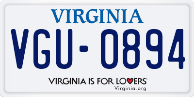 VA license plate VGU0894