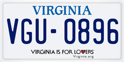 VA license plate VGU0896