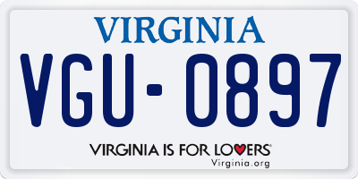 VA license plate VGU0897