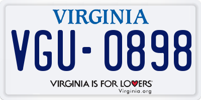 VA license plate VGU0898