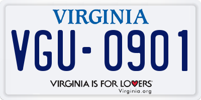 VA license plate VGU0901