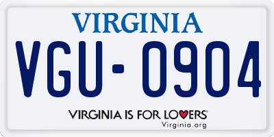 VA license plate VGU0904