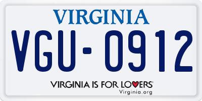 VA license plate VGU0912