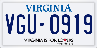 VA license plate VGU0919