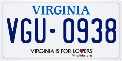 VA license plate VGU0938