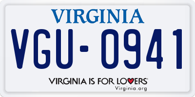 VA license plate VGU0941