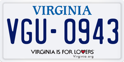 VA license plate VGU0943