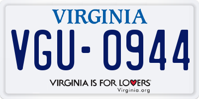 VA license plate VGU0944