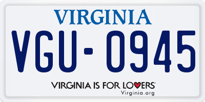 VA license plate VGU0945