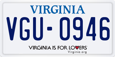 VA license plate VGU0946