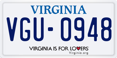 VA license plate VGU0948