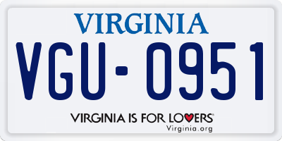 VA license plate VGU0951