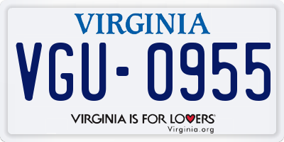 VA license plate VGU0955
