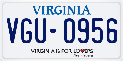VA license plate VGU0956