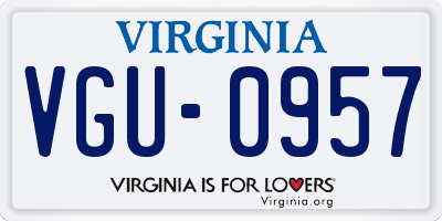 VA license plate VGU0957