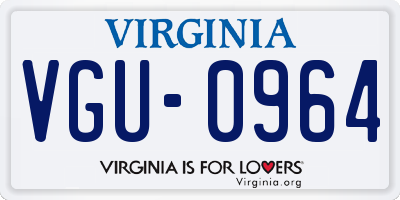 VA license plate VGU0964